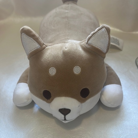 Brown and White Stuffed Shiba Inu Toy with Plush Texture - Picture 1 of 5